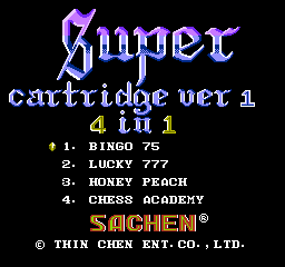 Super Cartridge Ver 1 - 4 in 1 (Asia) (Ja) (Unl) box art